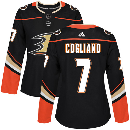 Adidas Anaheim Ducks #7 Andrew Cogliano Black Home Authentic Womens Stitched NHL Jersey